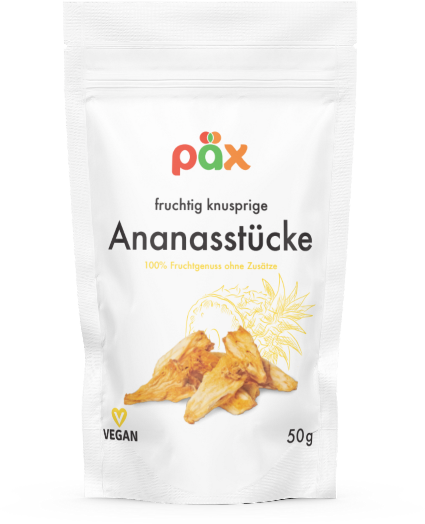 Getrocknete Ananas, knusprig gepufft - 100% Natur