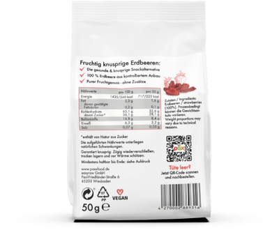 Getrocknete Erdbeeren, knusprig gepufft - 100% Natur