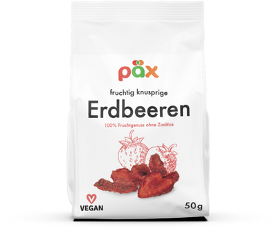 Getrocknete Erdbeeren, knusprig gepufft - 100% Natur